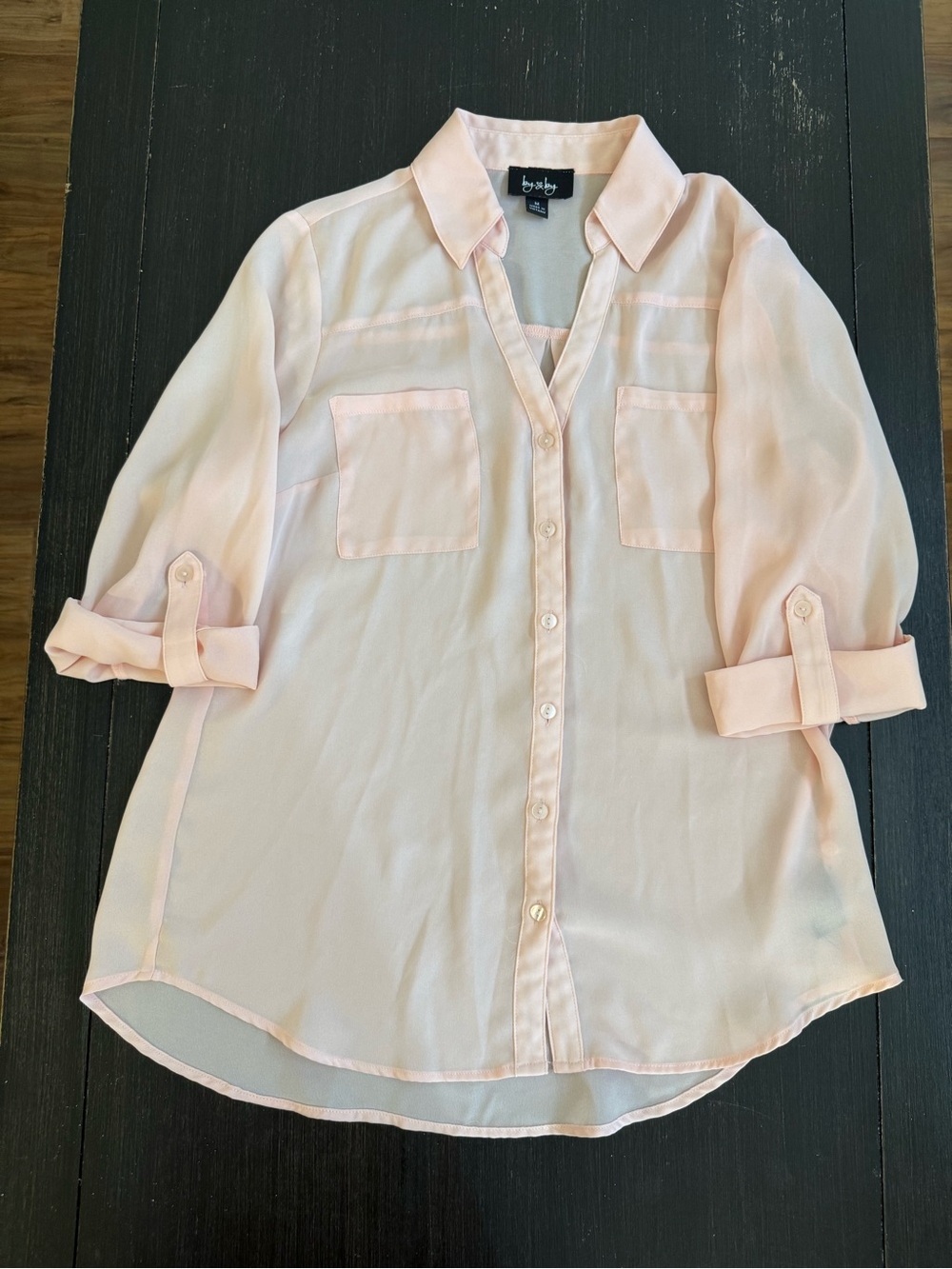 by & by Pale Blush Pink Button-Down Shirt